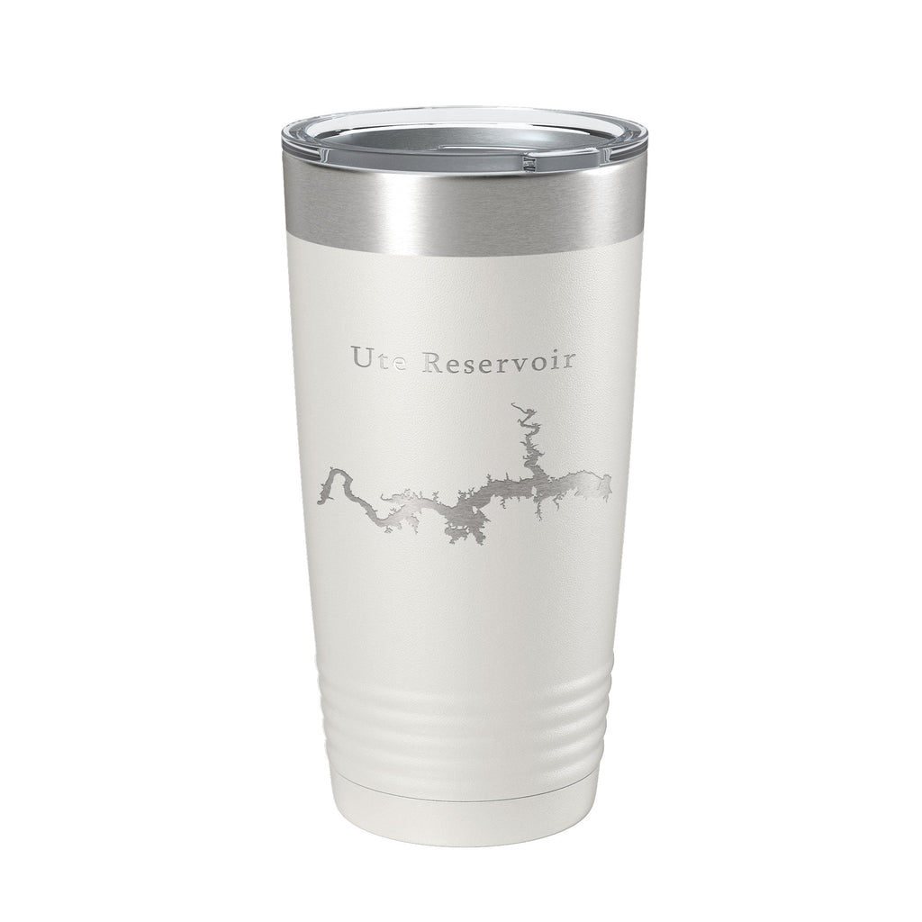 Ute Reservoir Tumbler Lake Map Travel Mug Insulated Laser Engraved Coffee Cup New Mexico 20 oz